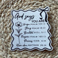 God Says You Are Vinyl Sticker Set, 3"x4"