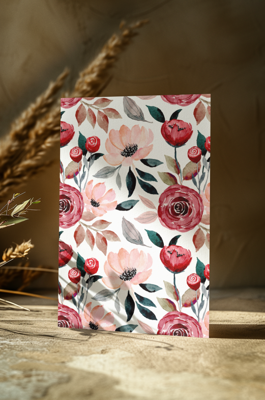 Rose Floral Greeting Card Set