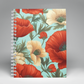 Red Floral Soft Cover Spiral Notebook 8.5" x 11"