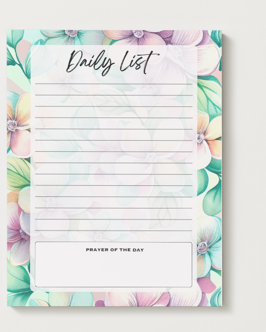 Pastel Florals Daily List Notepad 6" x 7.75"