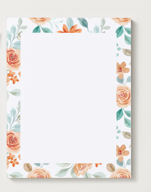 Coral Rose Blank Notepad 6" x 7.75"