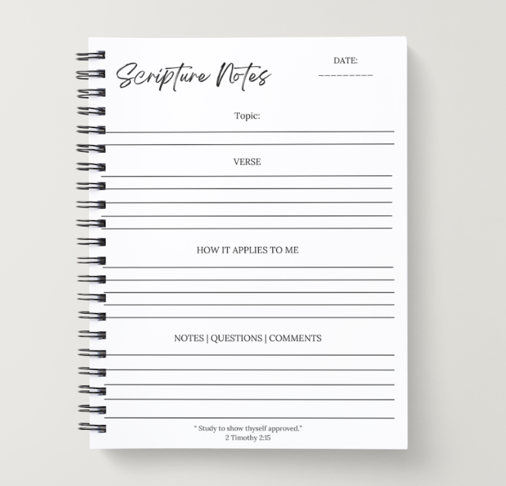 Floral Bible Study Spiral Notebook | Scripture Notes Journal