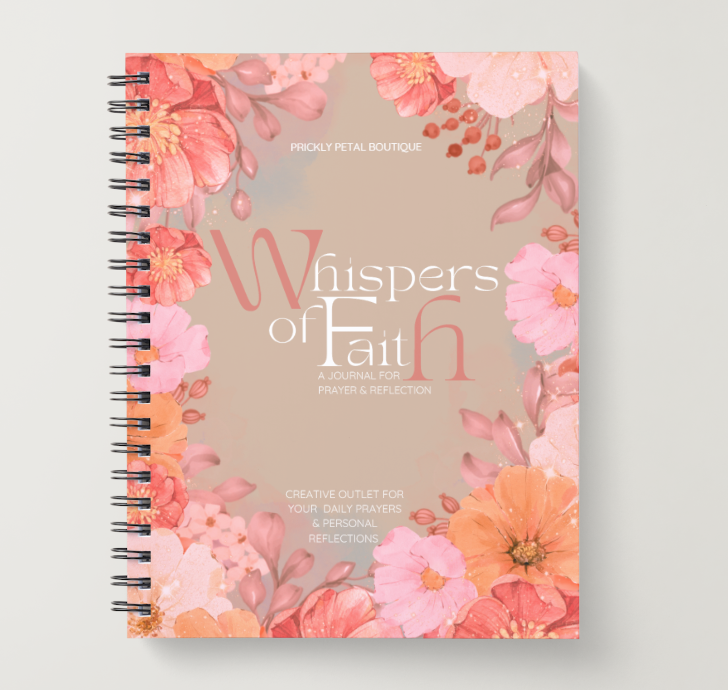 Whispers of Faith: A Journal for Prayer & Reflection | Christian Women’s Floral Bible Study Journal (8.5x11”)