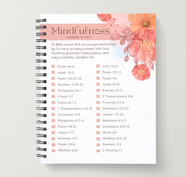 Whispers of Faith: A Journal for Prayer & Reflection | Christian Women’s Floral Bible Study Journal (8.5x11”)