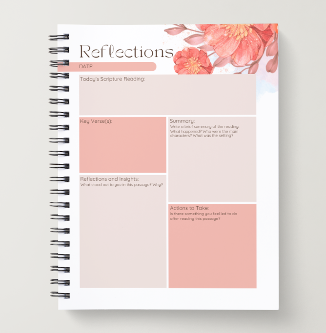 Whispers of Faith: A Journal for Prayer & Reflection | Christian Women’s Floral Bible Study Journal (8.5x11”)