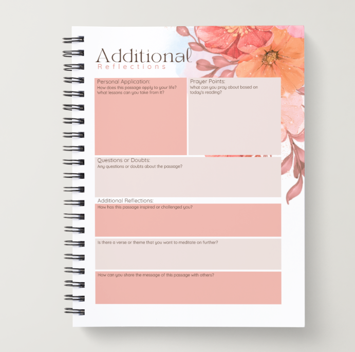 Whispers of Faith: A Journal for Prayer & Reflection | Christian Women’s Floral Bible Study Journal (8.5x11”)