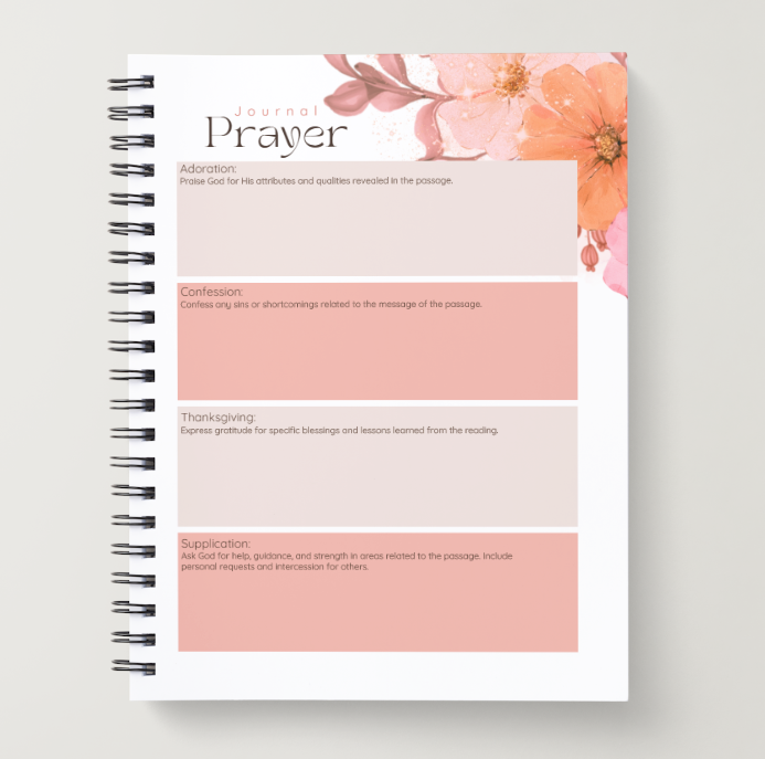 Whispers of Faith: A Journal for Prayer & Reflection | Christian Women’s Floral Bible Study Journal (8.5x11”)