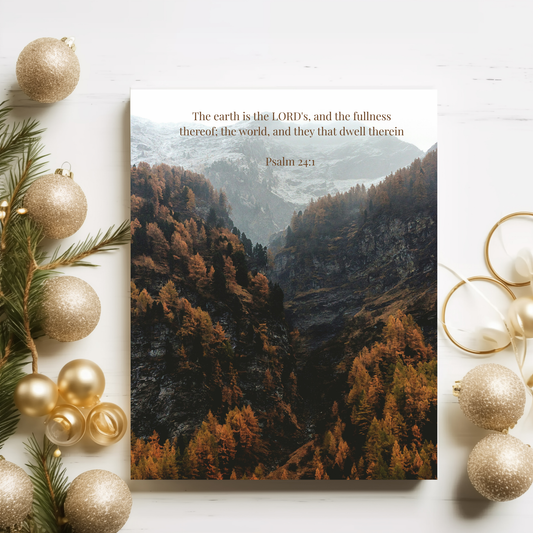 8" × 10" Psalm 24:1 Bible Verse Metal Print | Faith + Farmhouse Wall Art by Prickly Petal Boutique