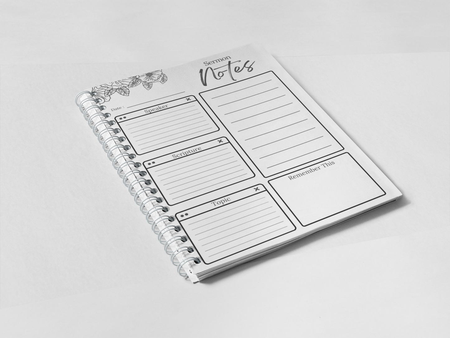 Sermon Notes Notebook |Spiral Bound Christian Journal | Spiral Notebook | Bible Study Gift | Bible Study Notebook | Faith Gift for Women