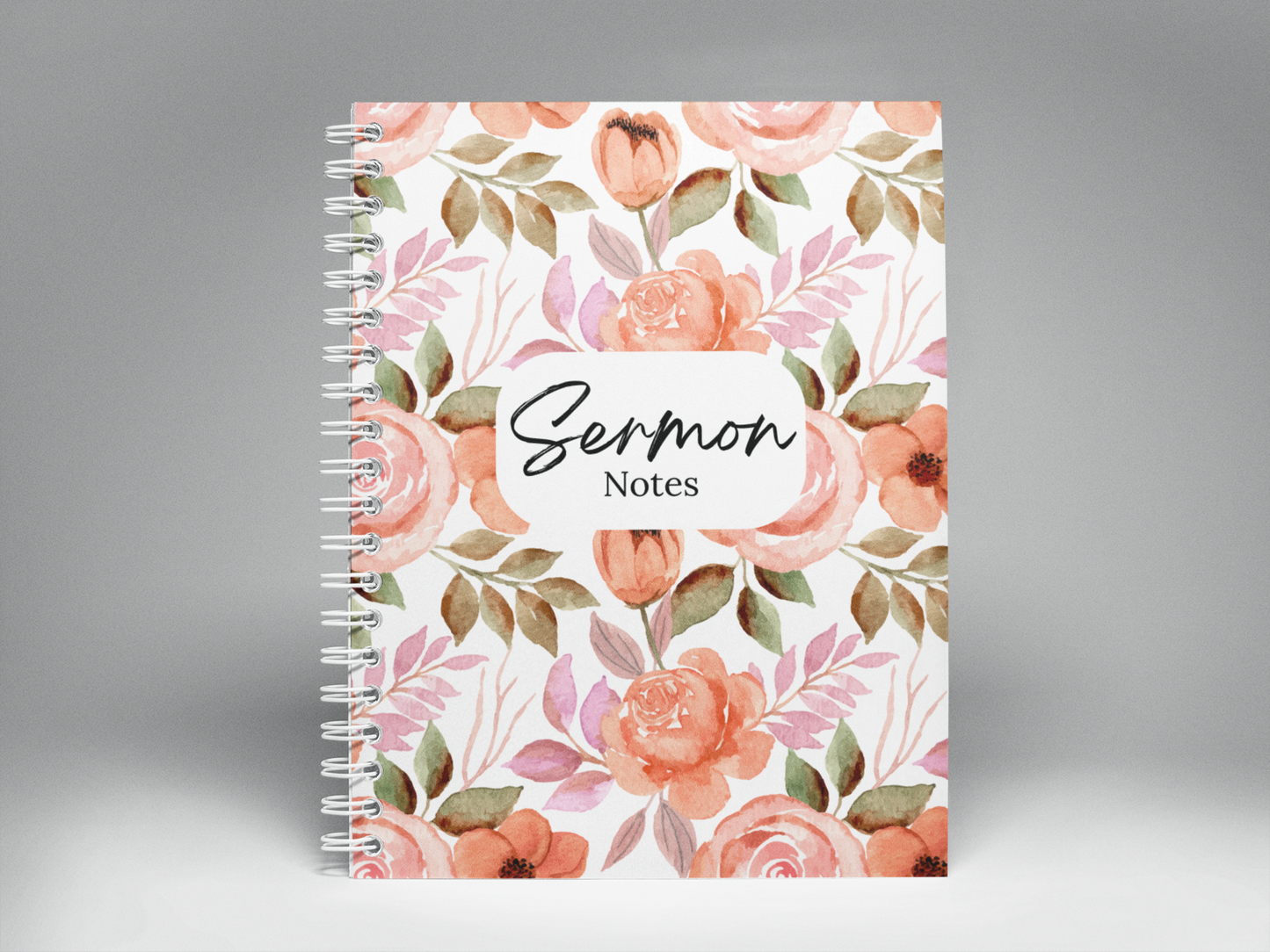 Sermon Notes Notebook |Spiral Bound Christian Journal | Spiral Notebook | Bible Study Gift | Bible Study Notebook | Faith Gift for Women